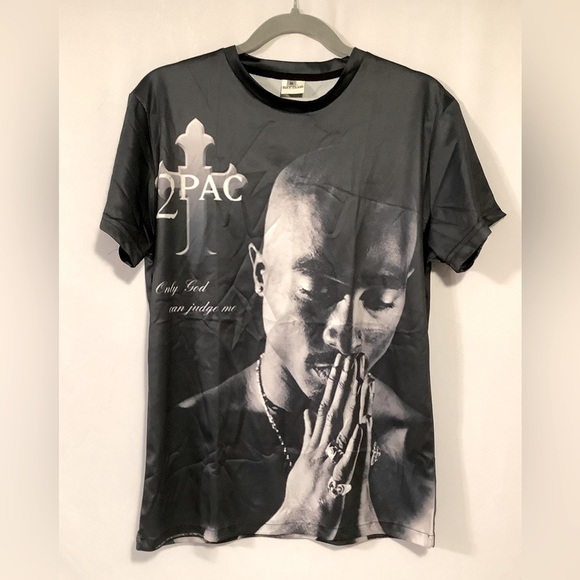 BAY Club Tupac “Only God Can Judge Me” Allover Print T-Shirt NWOT - Picture 1 of 4